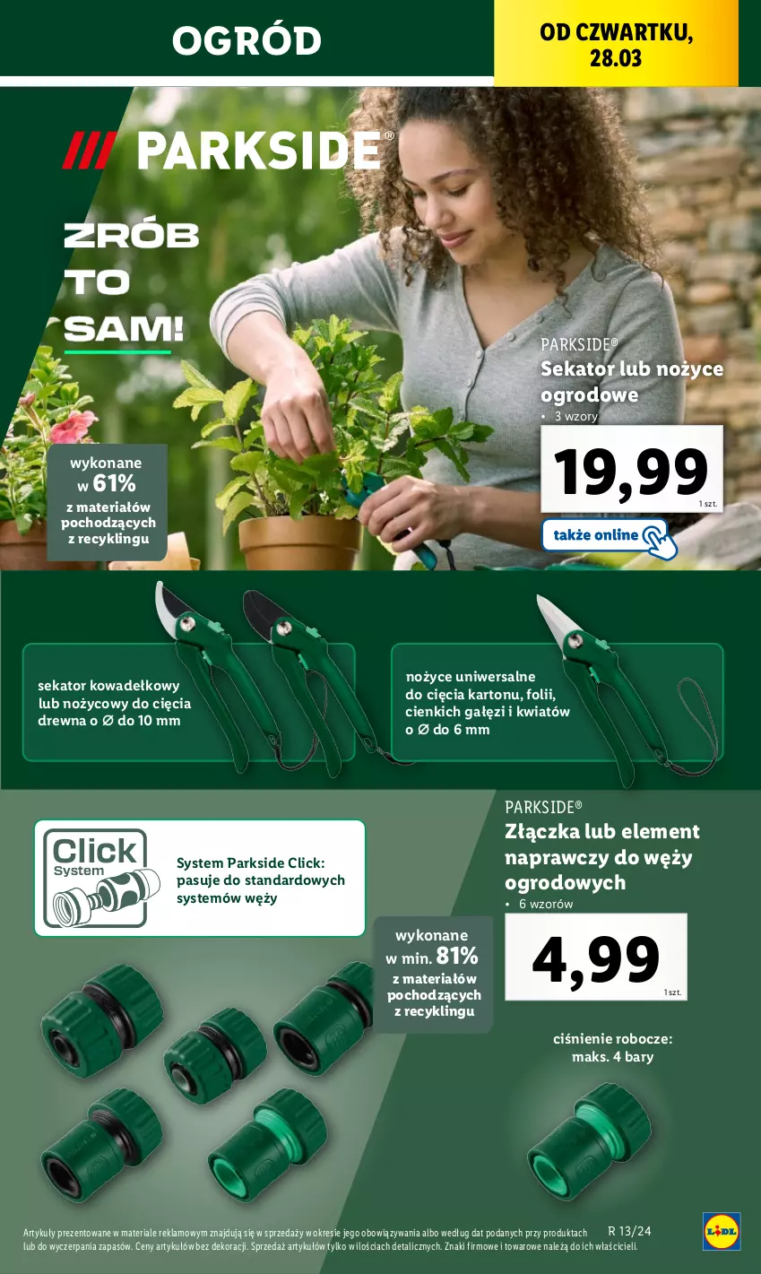 Gazetka promocyjna Lidl - KATALOG PARKSIDE - ważna 28.03 do 30.03.2024 - strona 15 - produkty: Noż, Nożyce, Ogród, Parkside, Sekator