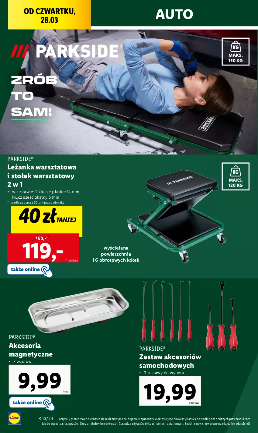 Gazetka promocyjna Lidl - KATALOG PARKSIDE - ważna 28.03 do 30.03.2024 - strona 6 - produkty: Klucze płaskie, Leżanka, Parkside, Stołek