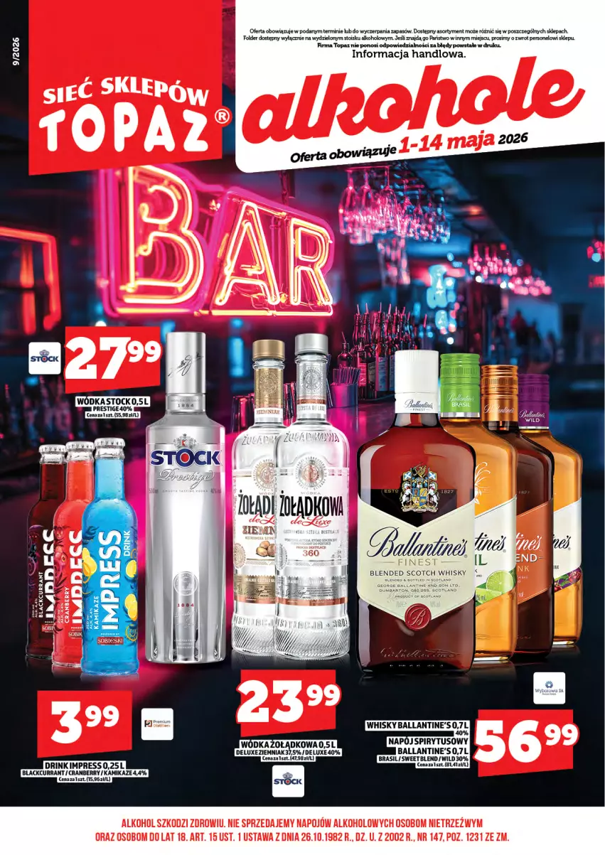 Gazetka promocyjna Topaz - Gazetka - ważna 01.05 do 14.05.2026 - strona 3 - produkty: Lack, Top, Whisky