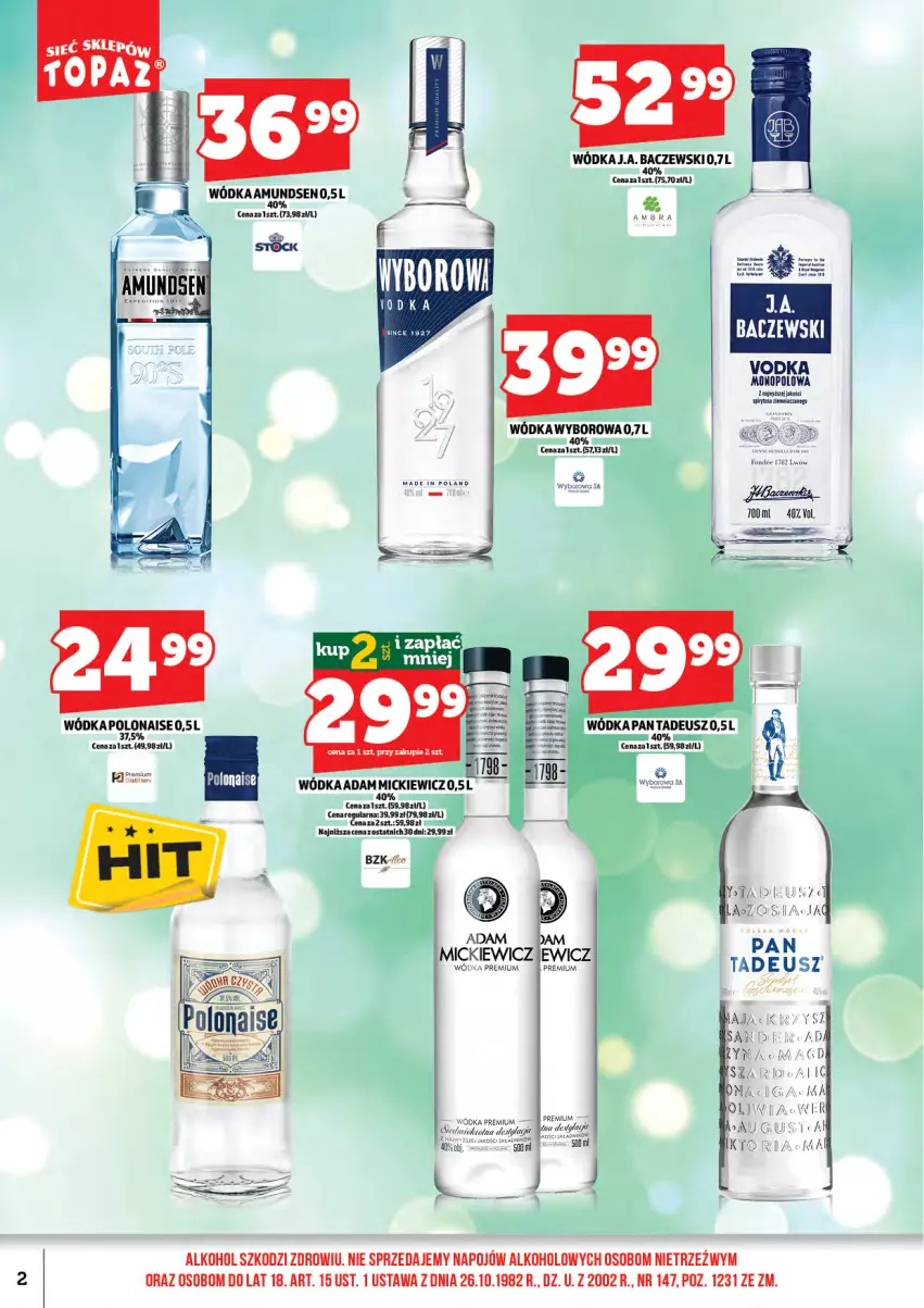 Gazetka promocyjna Topaz - Gazetka - ważna 01.05 do 14.05.2026 - strona 4 - produkty: Amundsen, Jaja, Top, Wódka, Wyborowa