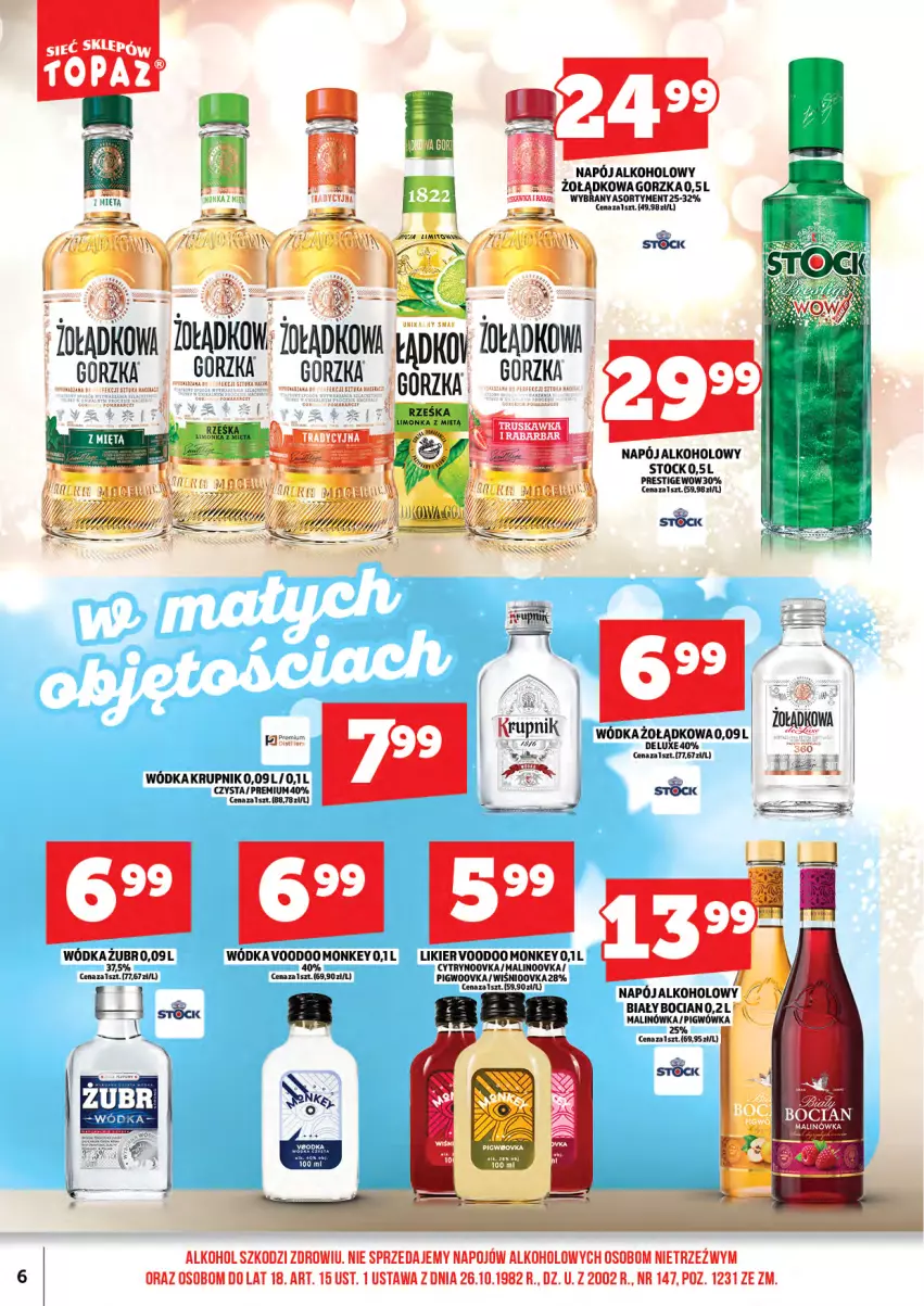 Gazetka promocyjna Topaz - Gazetka - ważna 01.05 do 14.05.2026 - strona 8 - produkty: Biały Bocian, Krupnik, Likier, Limonka, Lion, Napój, Stock, Wódka