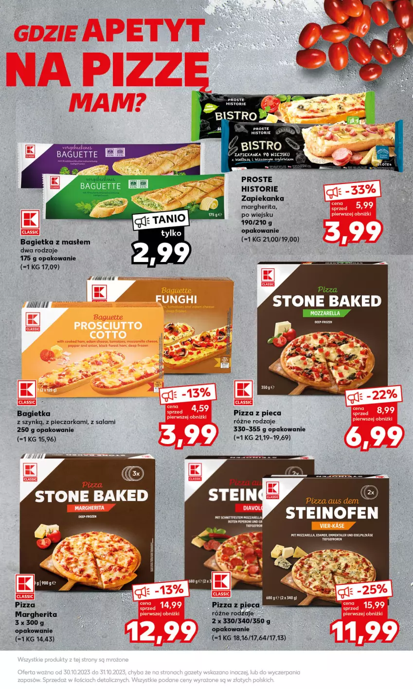 Gazetka promocyjna Kaufland - Mocny Start - ważna 30.10 do 31.10.2023 - strona 19 - produkty: Bagietka, Frozen, Mozzarella, Piec, Pieczarka, Pizza, Pizza margherita, Salami, Zapiekanka