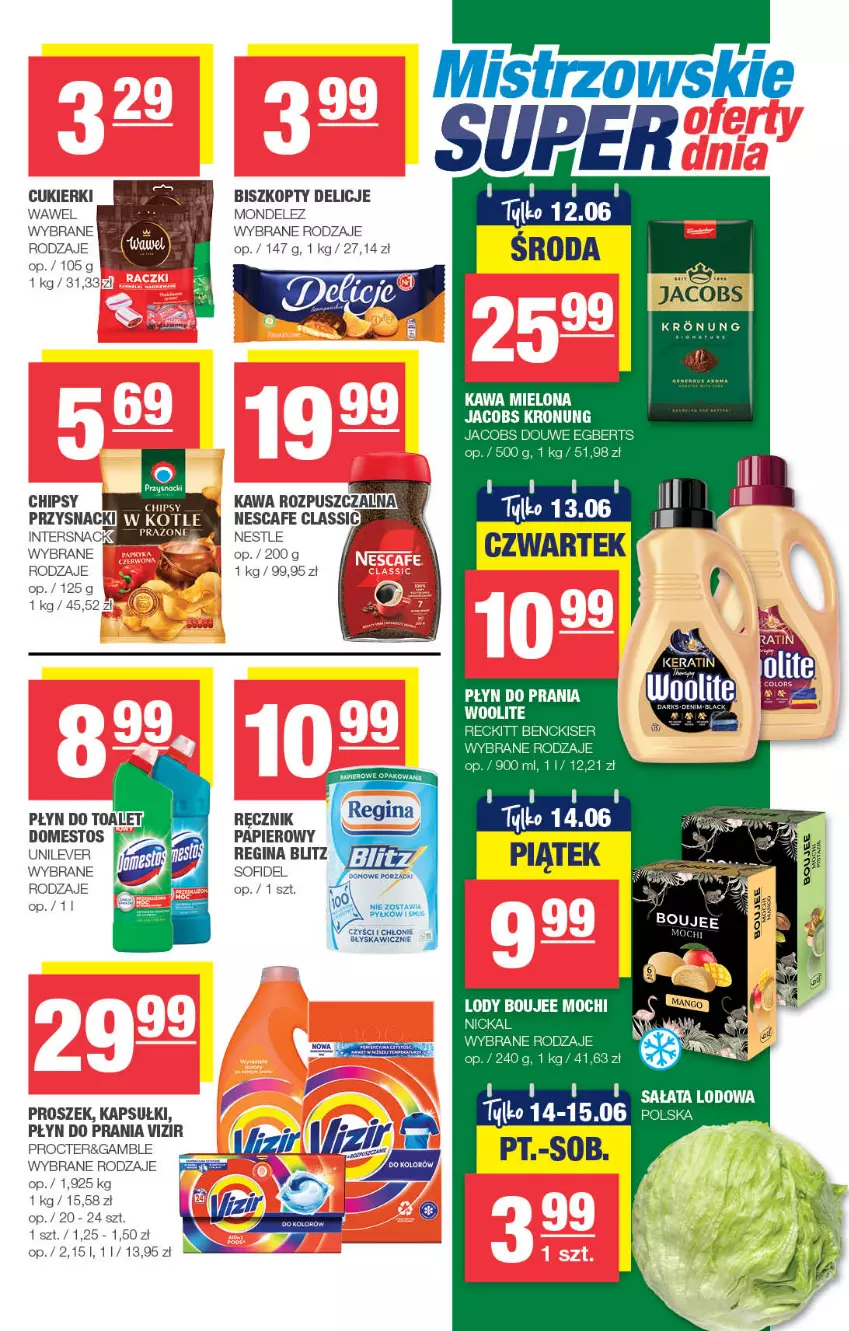 Gazetka promocyjna Spar - Spar - ważna 02.06 do 12.06.2024 - strona 7 - produkty: Biszkopty, Chipsy, Cukier, Cukierki, Delicje, Domestos, Gin, Jacobs, Kawa, Kawa rozpuszczalna, Papier, Płyn do prania, Przysnacki, Ręcznik, Ser, Surf, Vizir, Wawel