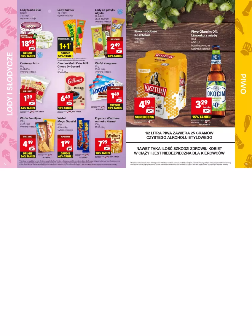 Gazetka promocyjna Delikatesy Centrum - Katalog LADA DC21-DC22 - ważna 19.05 do 31.05.2025 - strona 18 - produkty: Artur, Carte d'Or, Ciastka, Dr Gerard, Fa, Gra, Grześki, Kaktus, Koc, Krakersy, Limonka, Lody, Okocim, Piec, Piwa, Piwo, Popcorn, Rum, Ser, Wafle