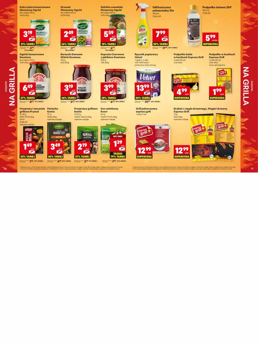 Gazetka promocyjna Delikatesy Centrum - Katalog LADA DC21-DC22 - ważna 19.05 do 31.05.2025 - strona 20 - produkty: Buraczki, Dawtona, Fa, Grill, Groszek, Kamis, Knorr, Kukurydza, Odtłuszczacz, Ogórki konserwowe, Ogród, Papier, Prymat, Przyprawy, Ręcznik, Rolki, Rum, Sałat, Sałatka, Ser, Sos, Velvet, Węgiel drzewny