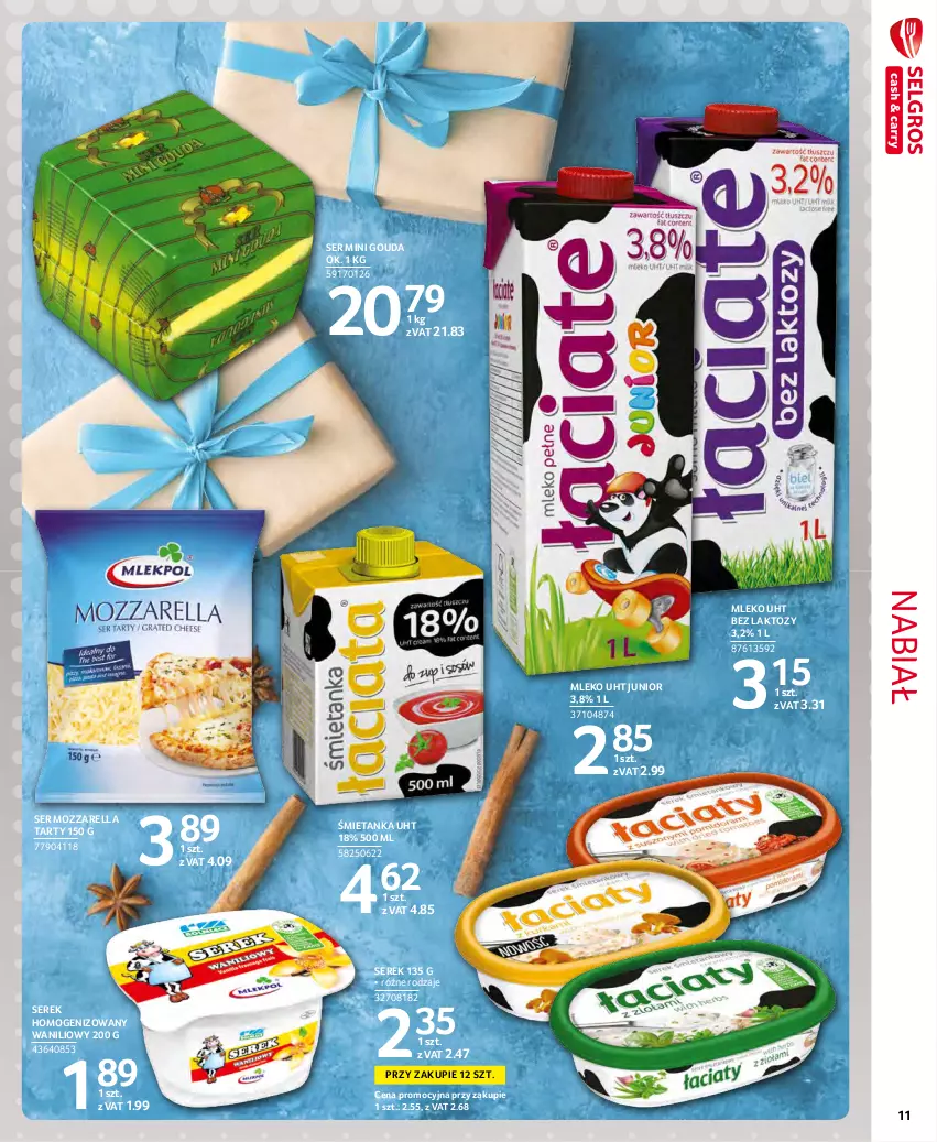 Gazetka promocyjna Selgros - Extra Oferta - ważna 01.11 do 30.11.2021 - strona 11 - produkty: Gouda, Mleko, Mozzarella, Ser, Serek, Serek homogenizowany