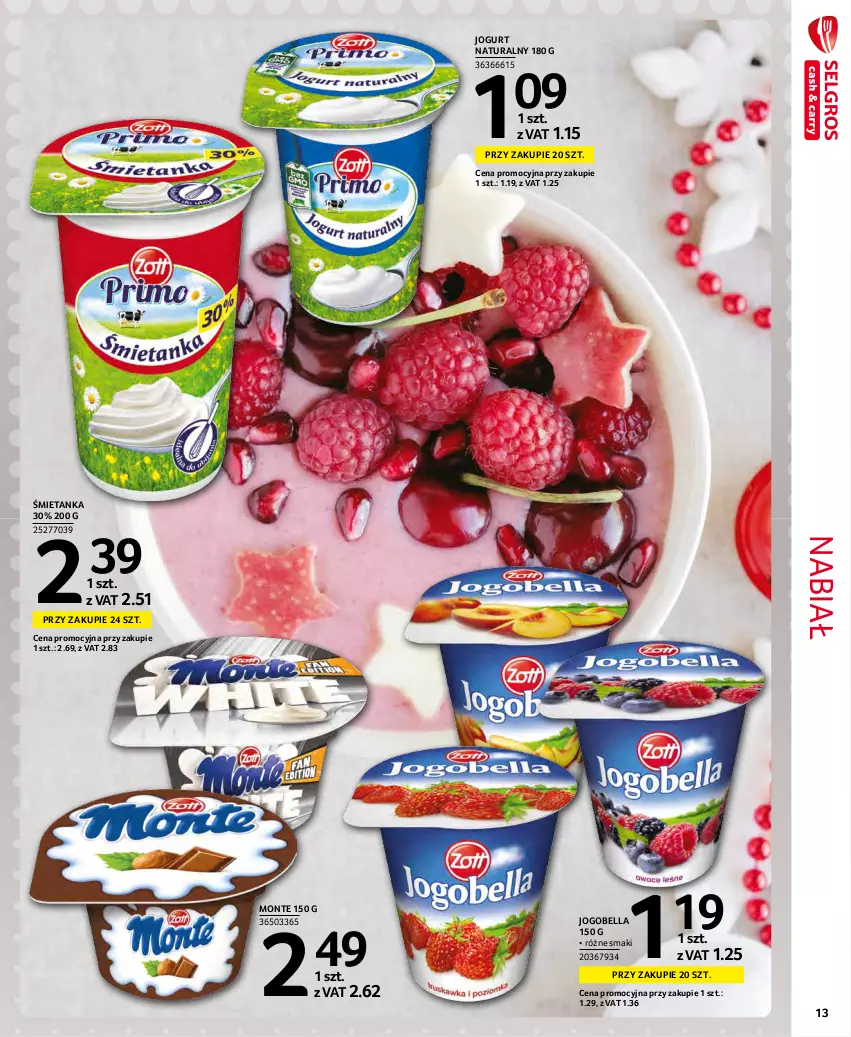 Gazetka promocyjna Selgros - Extra Oferta - ważna 01.11 do 30.11.2021 - strona 13 - produkty: Bell, Bella, Jogobella, Jogurt, Jogurt naturalny, Monte