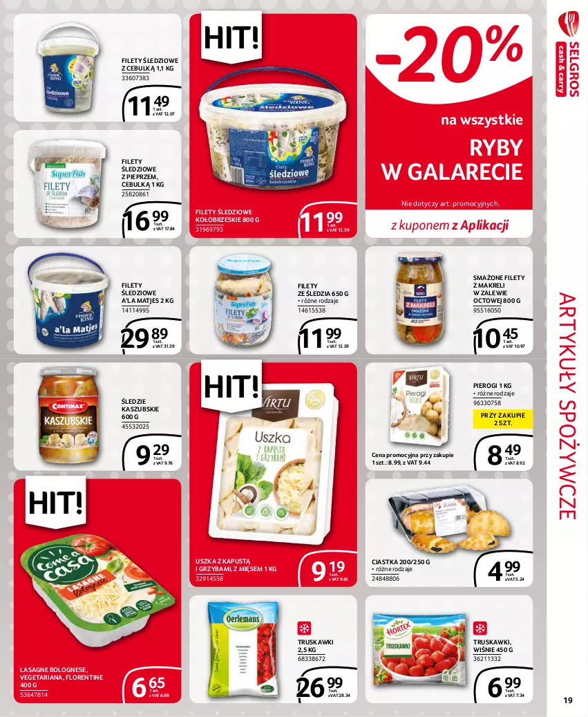 Gazetka promocyjna Selgros - Extra Oferta - ważna 01.11 do 30.11.2021 - strona 19 - produkty: Artykuły spożywcze, Ciastka, Gala, Kapustą, Lasagne, Lasagne bolognese, Pieprz, Pierogi, Truskawki, Vegeta