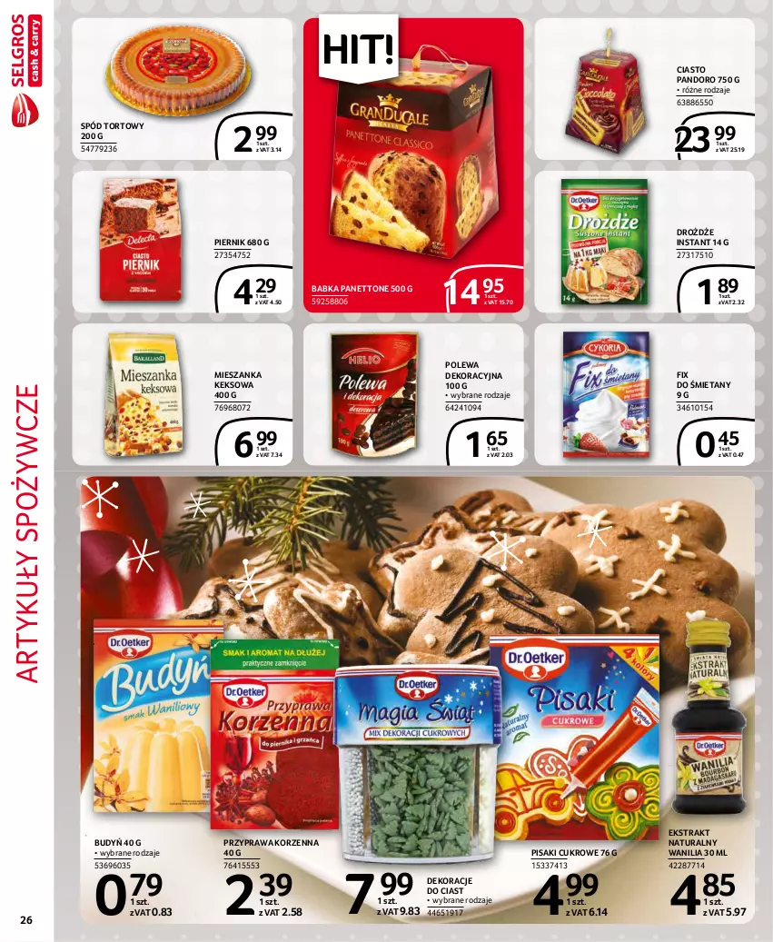 Gazetka promocyjna Selgros - Extra Oferta - ważna 01.11 do 30.11.2021 - strona 26 - produkty: Artykuły spożywcze, Babka, Budyń, Drożdże, Piernik