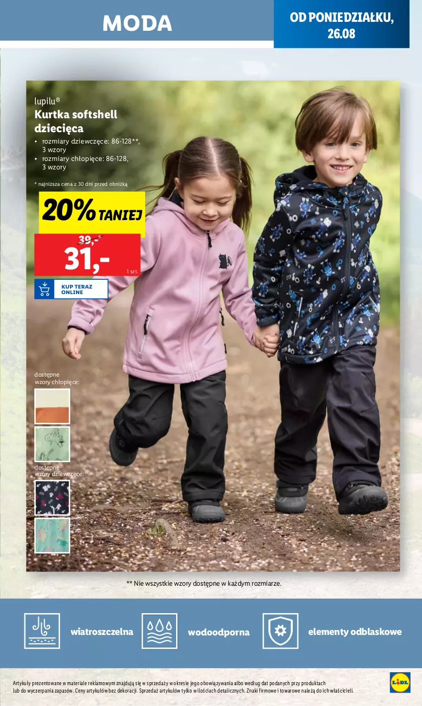 Gazetka promocyjna Lidl - GAZETKA - ważna 26.08 do 28.08.2024 - strona 13 - produkty: Dzieci, Kurtka, Kurtka softshell, Moda, Por