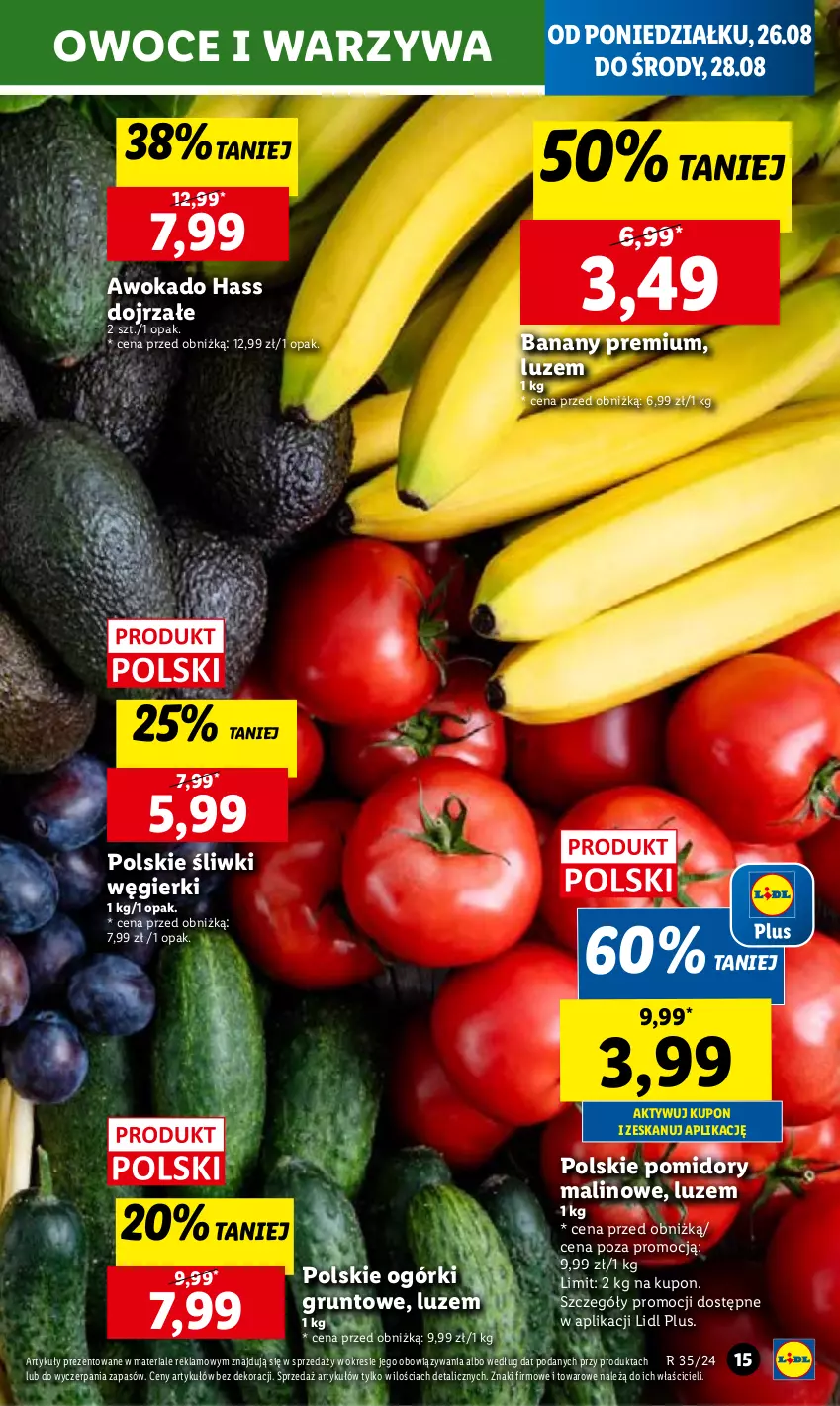 Gazetka promocyjna Lidl - GAZETKA - ważna 26.08 do 28.08.2024 - strona 17 - produkty: Banany, Grunt, Owoce, Pomidory, Warzywa