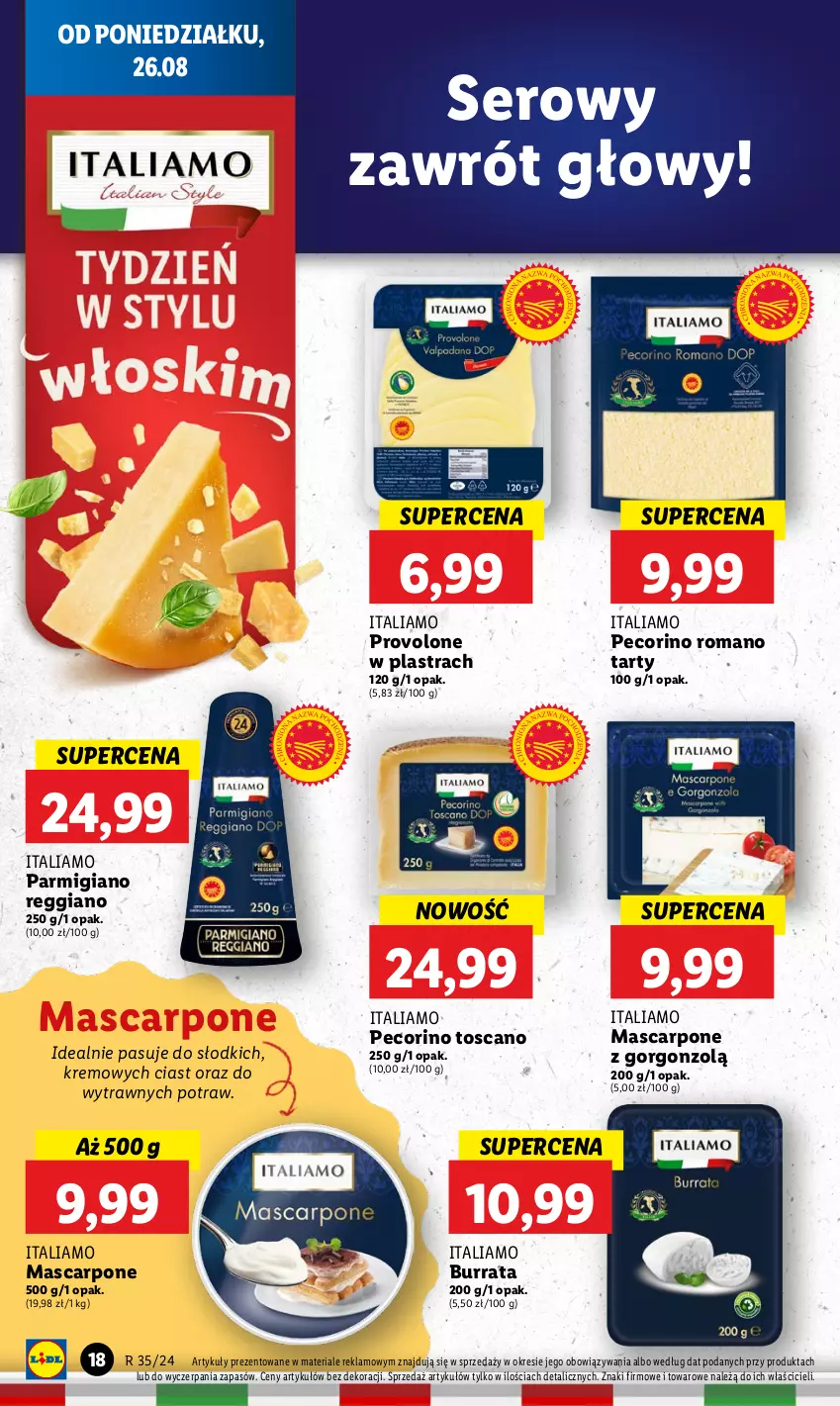 Gazetka promocyjna Lidl - GAZETKA - ważna 26.08 do 28.08.2024 - strona 20 - produkty: Burrata, Mascarpone, Pecorino, Ser