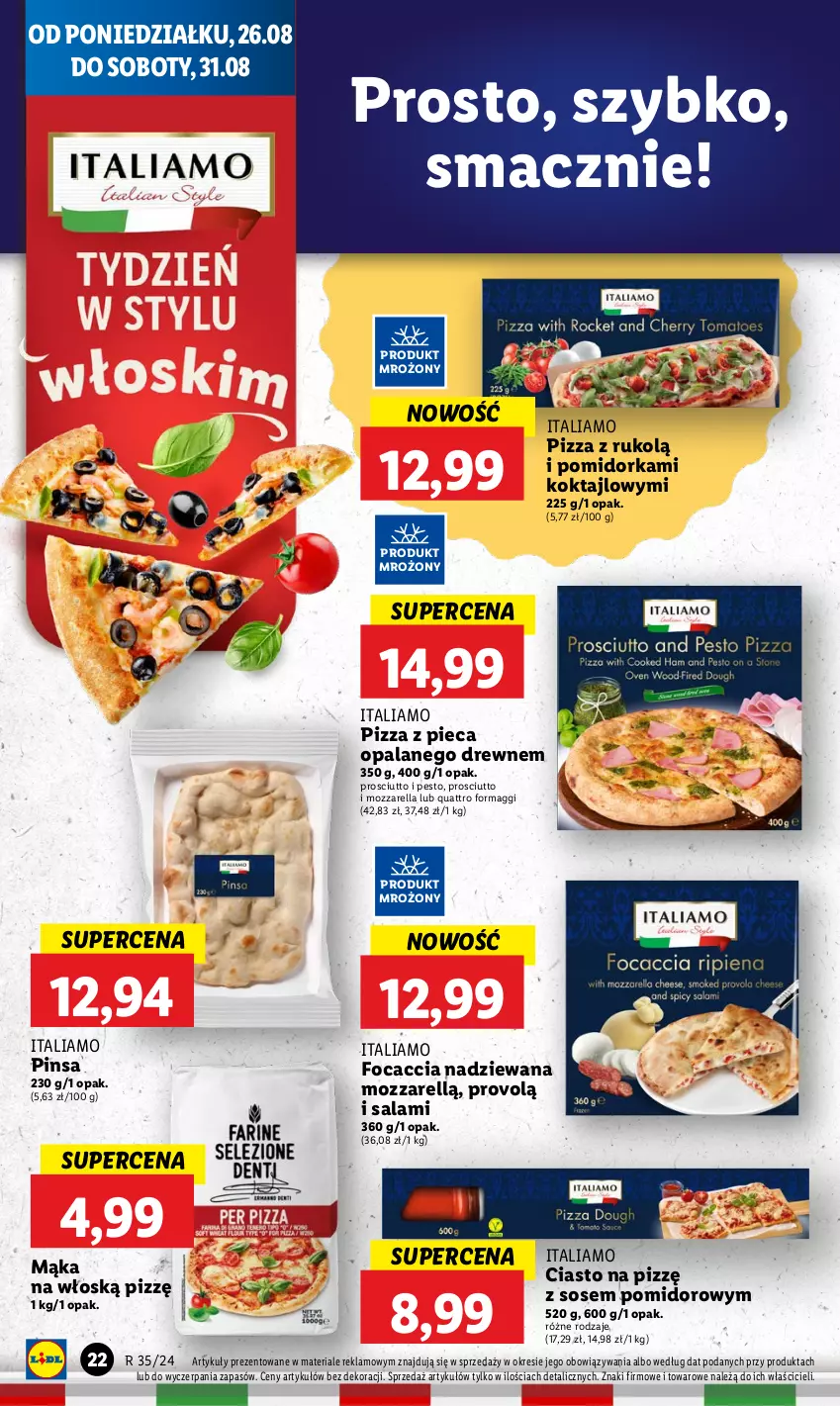 Gazetka promocyjna Lidl - GAZETKA - ważna 26.08 do 28.08.2024 - strona 24 - produkty: Focaccia, Maggi, Mąka, Mozzarella, Orka, Pesto, Piec, Pizza, Prosciutto, Salami, Sos