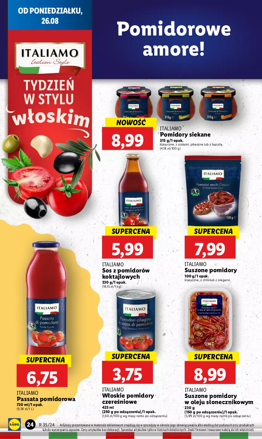 Gazetka promocyjna Lidl - GAZETKA - ważna 26.08 do 28.08.2024 - strona 26 - produkty: Bazyl, Olej, Pomidory, Sos, Suszone pomidory