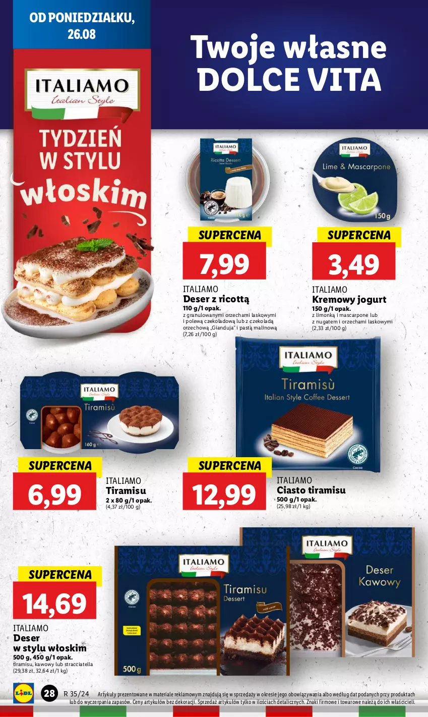 Gazetka promocyjna Lidl - GAZETKA - ważna 26.08 do 28.08.2024 - strona 30 - produkty: Deser, Gra, Jogurt, Mascarpone, Ser