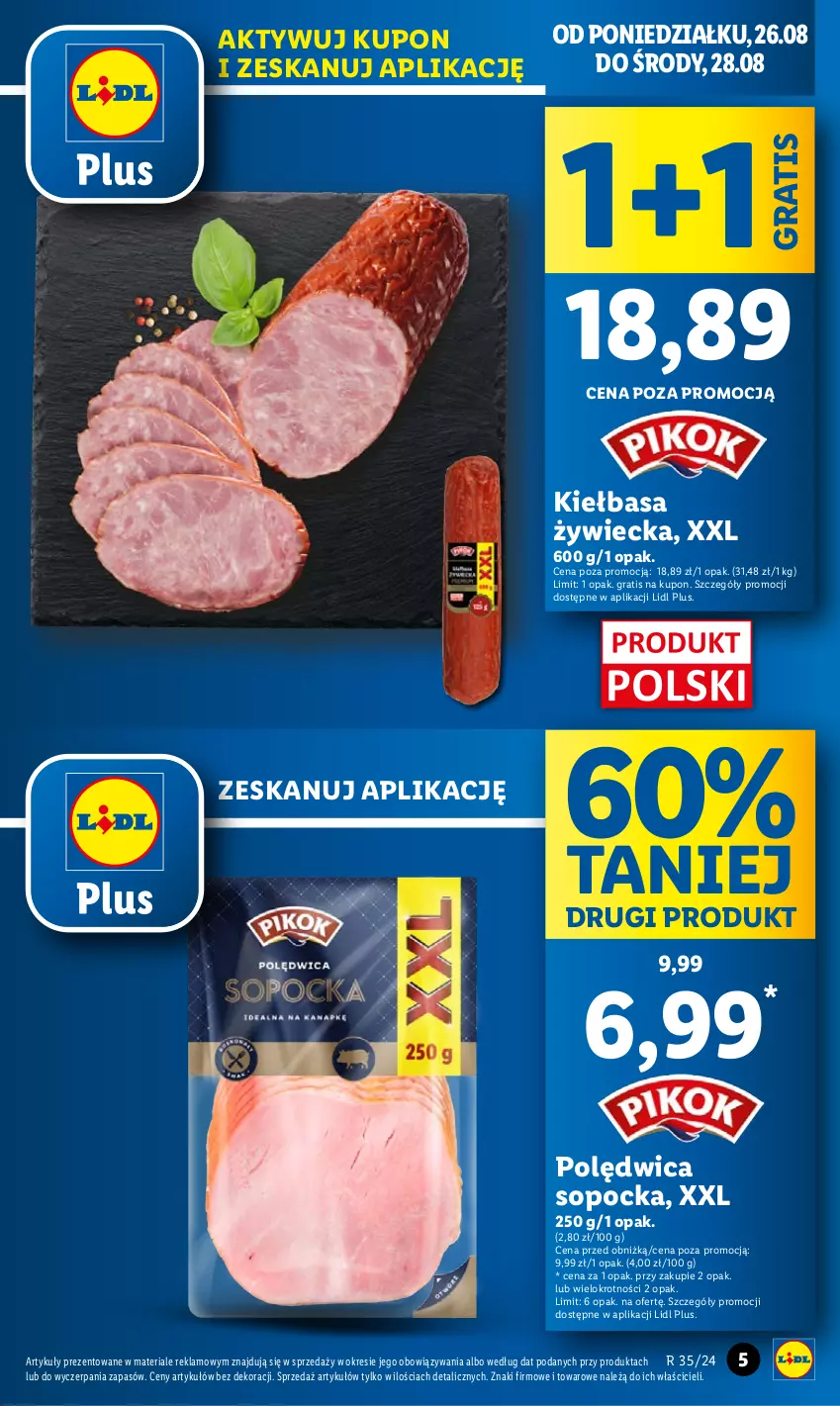 Gazetka promocyjna Lidl - GAZETKA - ważna 26.08 do 28.08.2024 - strona 5 - produkty: Gra, Kiełbasa, Polędwica