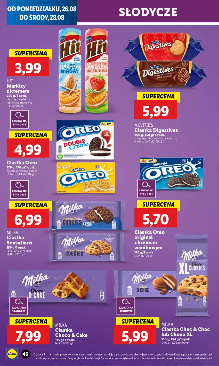 Gazetka promocyjna Lidl - GAZETKA - ważna 26.08 do 28.08.2024 - strona 50 - produkty: Ciastka, Gin, Milka, Oreo, Sati