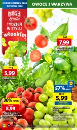 Gazetka promocyjna Lidl - GAZETKA - Gazetka - ważna od 28.08 do 28.08.2024 - strona 18 - produkty: Warzywa, Rukola, Winogrona, Bazyl, Owoce, Bazylia, Wino, Pomidory