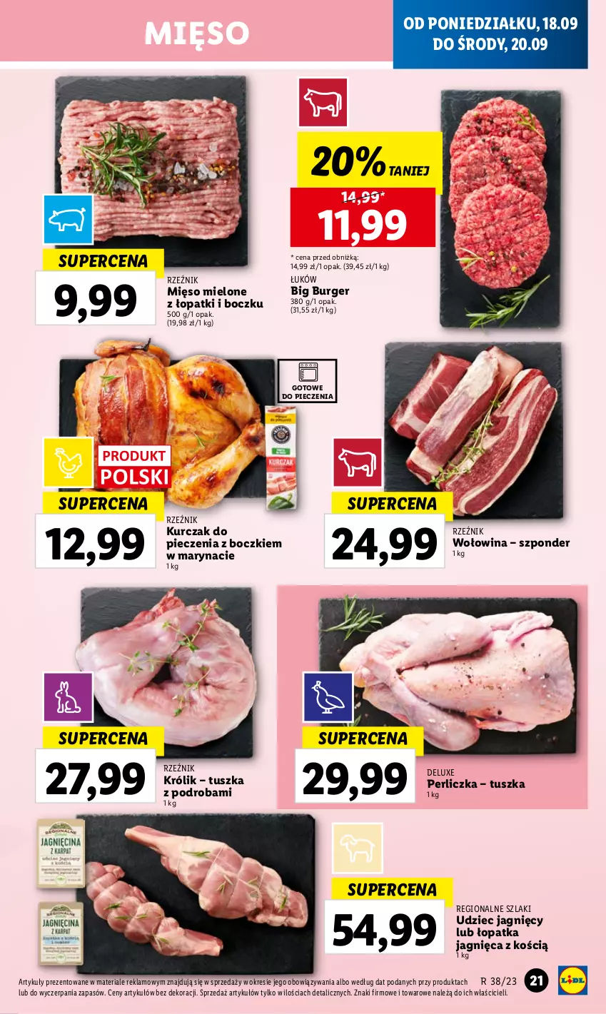 Gazetka promocyjna Lidl - GAZETKA - ważna 18.09 do 20.09.2023 - strona 29 - produkty: Burger, Królik, Kurczak, Mięso, Mięso mielone, Perliczka, Piec, Tusz, Wołowina