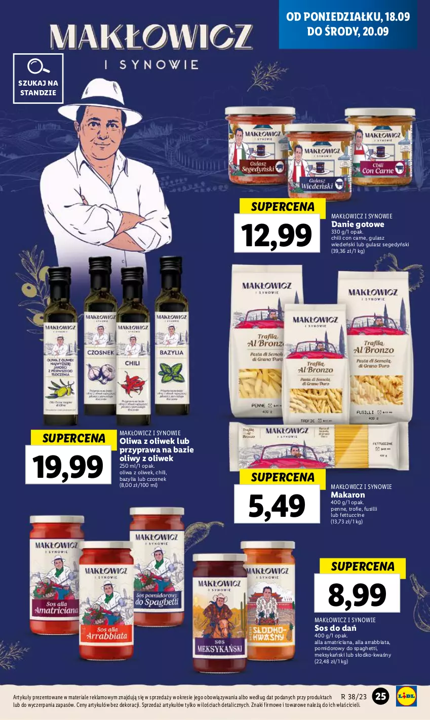 Gazetka promocyjna Lidl - GAZETKA - ważna 18.09 do 20.09.2023 - strona 33 - produkty: Bazyl, Bazylia, Czosnek, Danie gotowe, Makaron, Oliwa z oliwek, Penne, Sos, Spaghetti