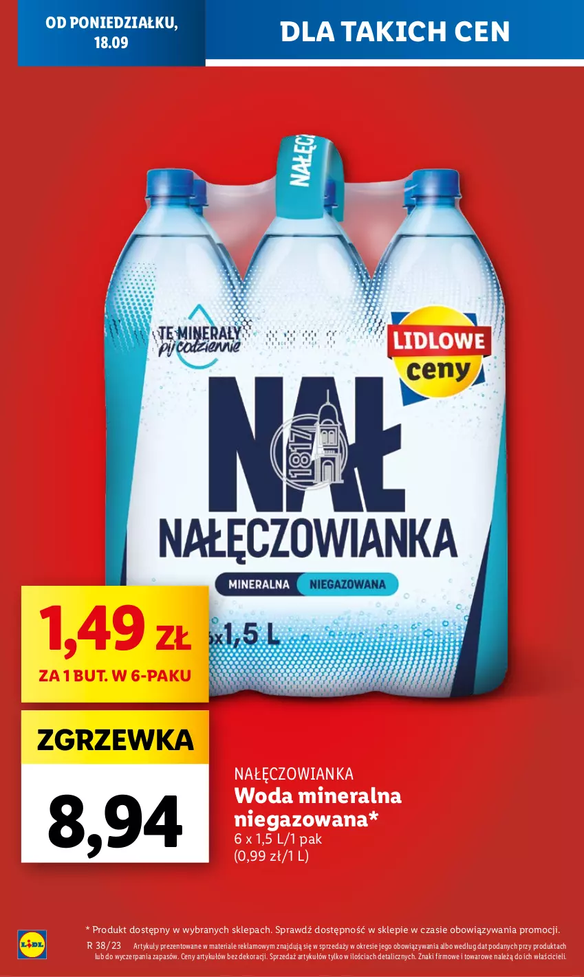 Gazetka promocyjna Lidl - GAZETKA - ważna 18.09 do 20.09.2023 - strona 8 - produkty: Nałęczowianka, Woda, Woda mineralna