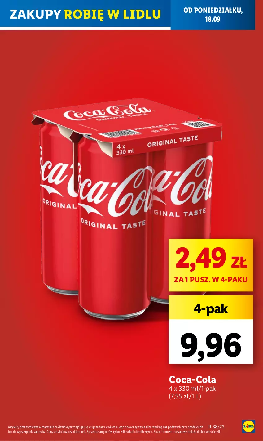 Gazetka promocyjna Lidl - GAZETKA - ważna 18.09 do 20.09.2023 - strona 9 - produkty: Coca-Cola