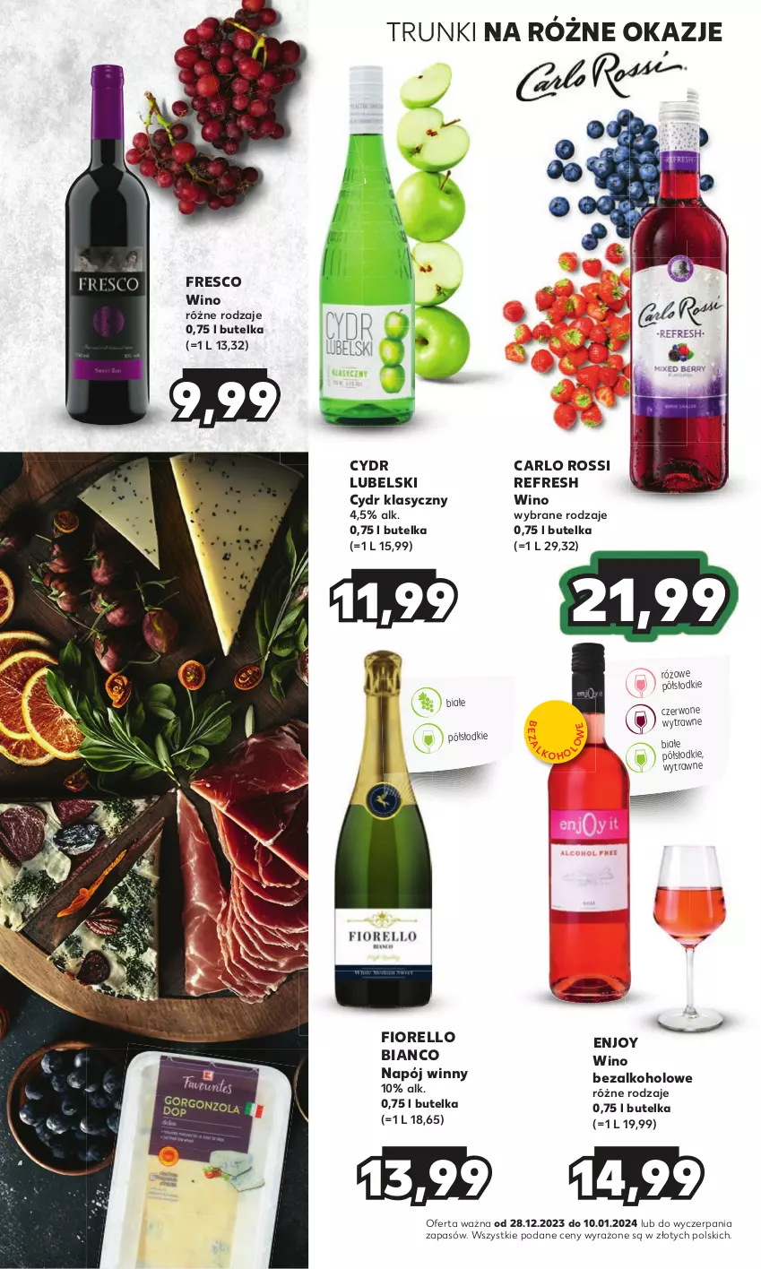 Gazetka promocyjna Kaufland - Barek Kauflandu - ważna 28.12.2023 do 10.01.2024 - strona 18 - produkty: Carlo Rossi, Fresco, Napój, Wino, Wino bezalkoholowe