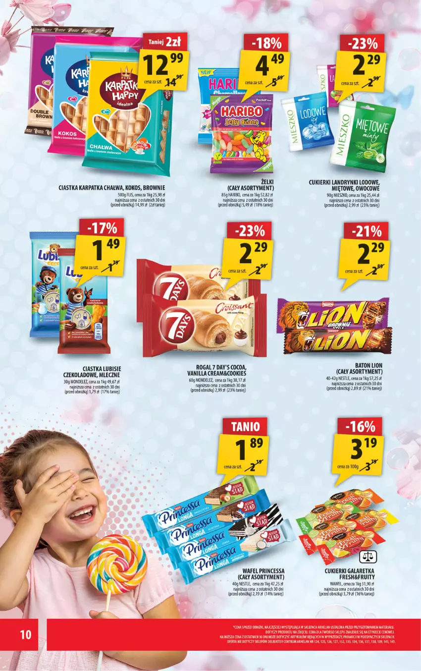 Gazetka promocyjna Arhelan - Gazetka - ważna 01.08 do 10.08.2025 - strona 10 - produkty: Baton, Brownie, Chałwa, Ciastka, Cukier, Cukierki, Gala, Galaretka, Haribo, Karp, Kokos, Lion, Princessa, Rogal, Rum, Wawel