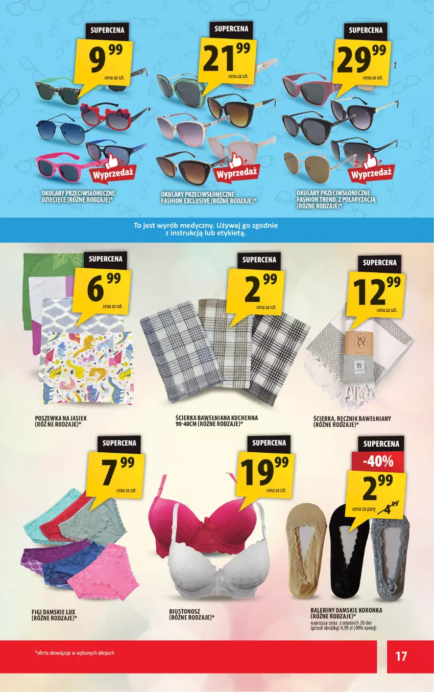 Gazetka promocyjna Arhelan - Gazetka - ważna 01.08 do 10.08.2025 - strona 17 - produkty: Baleriny, Biustonosz, Figi, Poszewka, Ręcznik