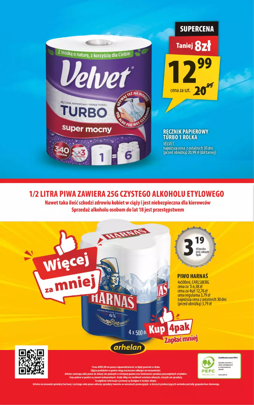 Gazetka promocyjna Arhelan - Gazetka - ważna 01.08 do 10.08.2025 - strona 20 - produkty: Carlsberg, Harnaś, HP, Papier, Piec, Piwa, Piwo, Por