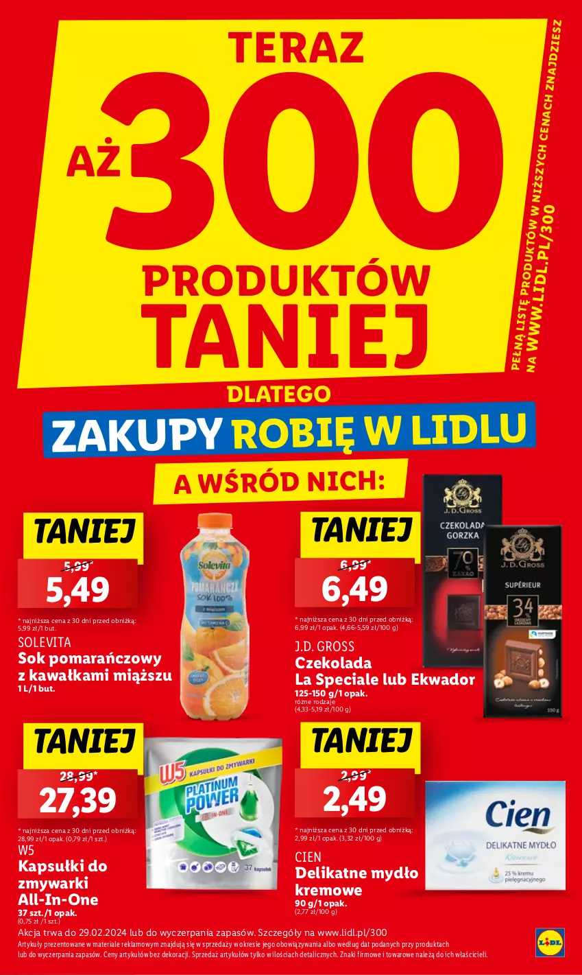 Gazetka promocyjna Lidl - GAZETKA - ważna 12.02 do 17.02.2024 - strona 3 - produkty: Czekolada, Kawa, Mydło, Sok, Sok pomarańczowy, Tera, Zmywarki