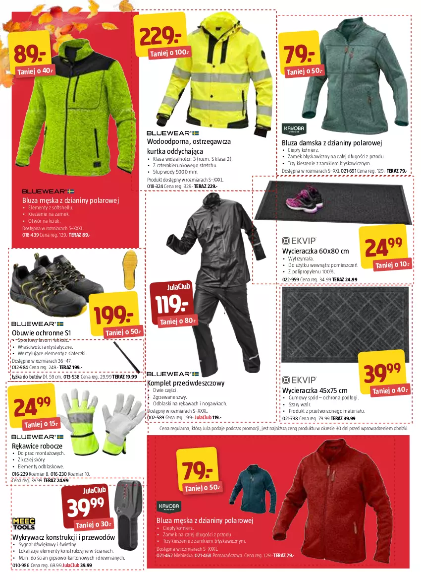 Gazetka promocyjna Jula - Gazetka - ważna 15.09 do 28.09.2023 - strona 4 - produkty: Bluza, Fa, Kawa, Kurtka, Obuwie, Obuwie ochronne, Por, Rękawice, Rękawice robocze, Sport, Tera, Wycieraczka