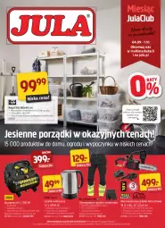 Gazetka promocyjna Jula - Gazetka - Gazetka - ważna od 28.09 do 28.09.2023 - strona 1 - produkty: Akumulatorowa pilarka łańcuchowa, Ser, Por, Dzbanek, Telefon, Przewód, Czajnik elektryczny, Czajnik, Cynk, Tera, Warka, Regał, Spodnie, Olej, Kompresor, Monte, Akumulator