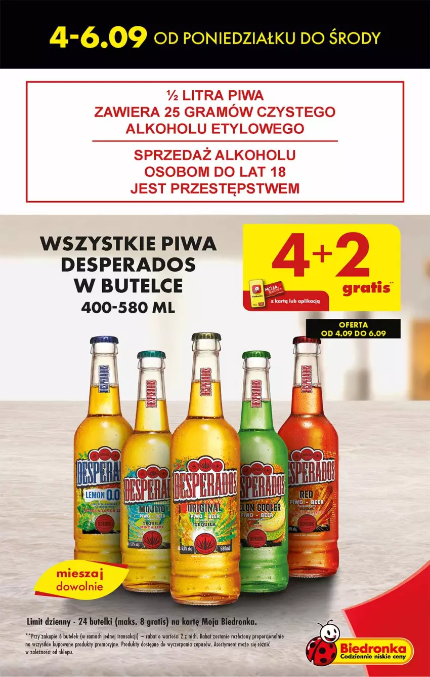 Gazetka promocyjna Biedronka - Od poniedzialku - ważna 04.09 do 09.09.2023 - strona 13 - produkty: Desperados, Dron, Fa, Gra, LG, Piwa, Por, Rama, Tran