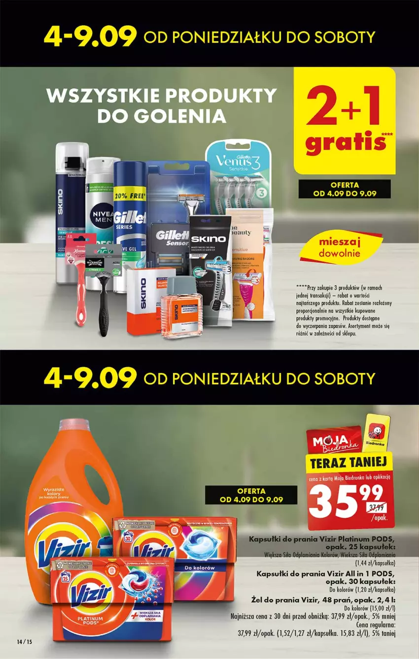 Gazetka promocyjna Biedronka - Od poniedzialku - ważna 04.09 do 09.09.2023 - strona 14 - produkty: Kapsułki do prania, Por, Rama, Tran, Vizir