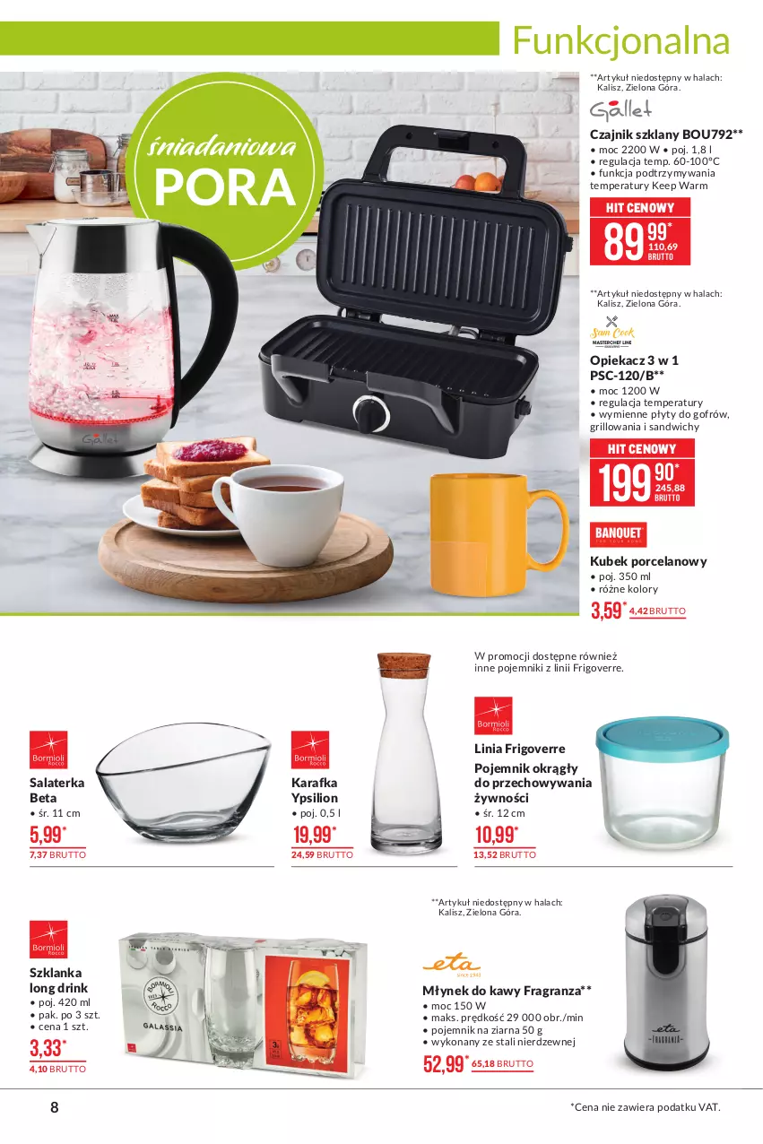 Gazetka promocyjna Makro - [Oferta promocyjna] Artykuły przemysłowe - ważna 23.02 do 08.03.2021 - strona 8 - produkty: Czajnik, Danio, Gra, Grill, Karafka, Kubek, Lion, Młynek, Młynek do kawy, Pojemnik, Por, Salaterka, Szklanka