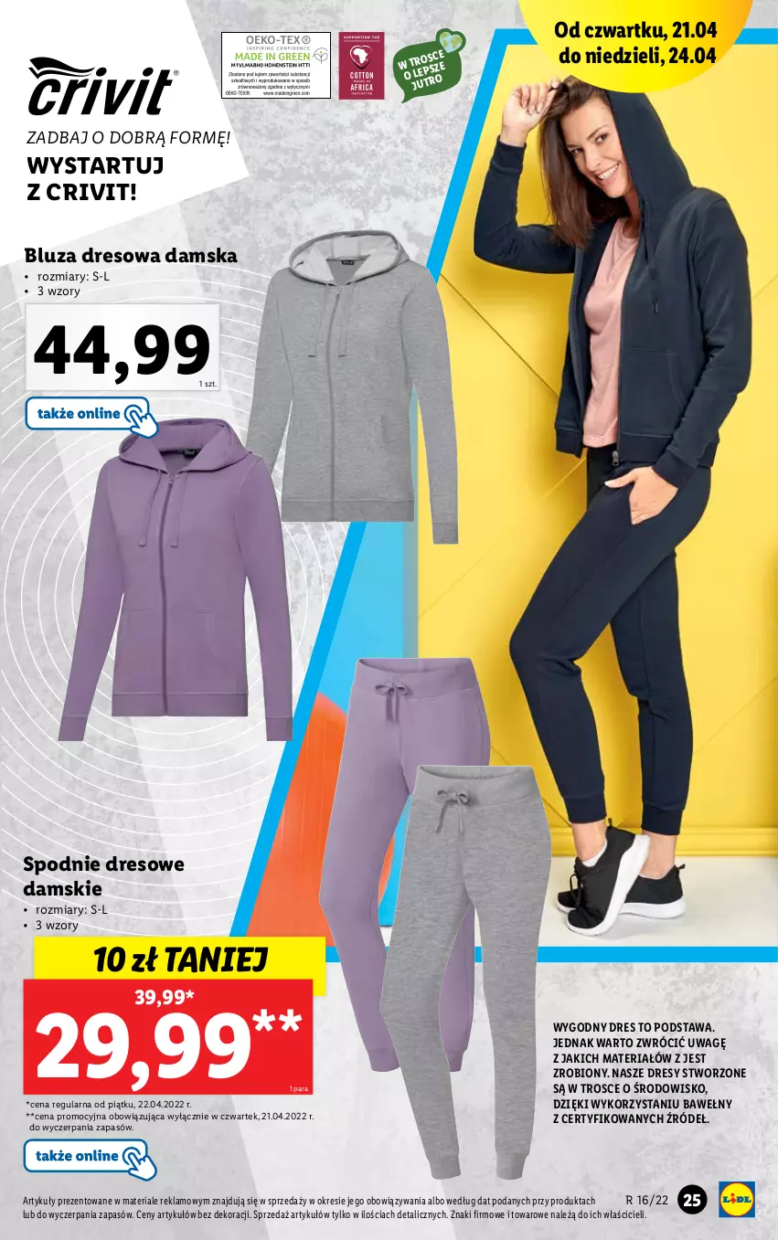 Gazetka promocyjna Lidl - GAZETKA - ważna 19.04 do 24.04.2022 - strona 27 - produkty: Bluza, Bluza dresowa, Dres, Spodnie, Spodnie dresowe