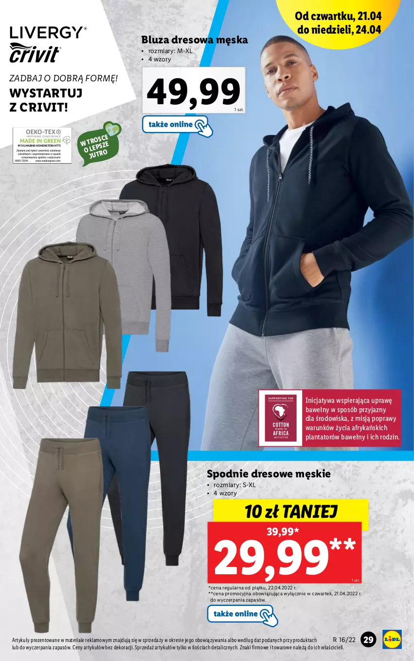 Gazetka promocyjna Lidl - GAZETKA - ważna 19.04 do 24.04.2022 - strona 31 - produkty: Bluza, Bluza dresowa, Dres, Spodnie, Spodnie dresowe