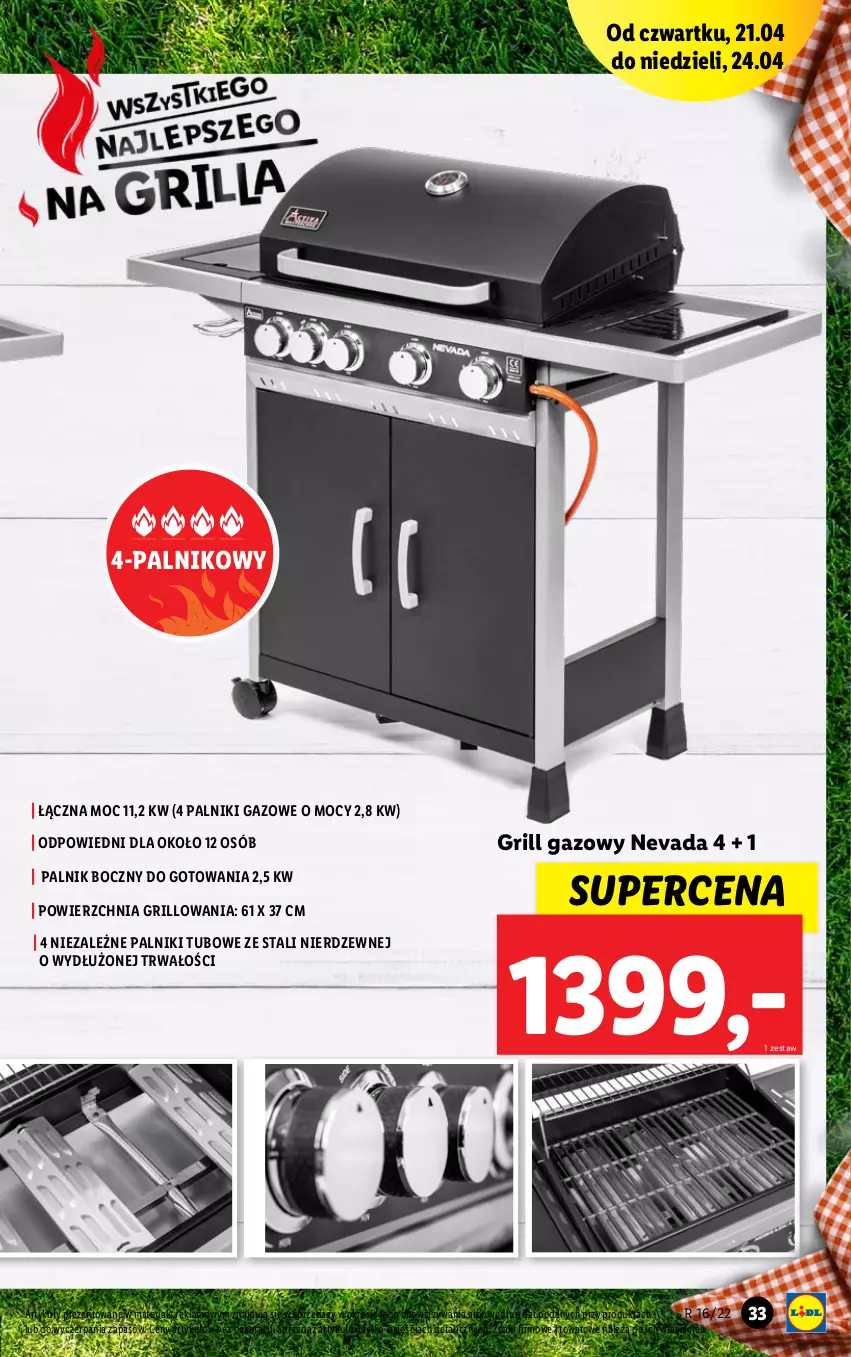 Gazetka promocyjna Lidl - GAZETKA - ważna 19.04 do 24.04.2022 - strona 35 - produkty: Grill, Grill gazowy