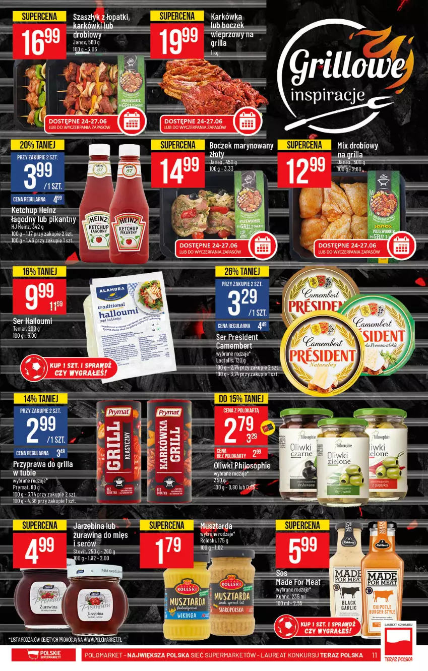 Gazetka promocyjna PoloMarket - Gazetka pomocyjna - ważna 23.06 do 29.06.2021 - strona 11 - produkty: Boczek, Grill, Heinz, Laur, Mysz, Oliwki, Por, Prymat, Ser, Tera