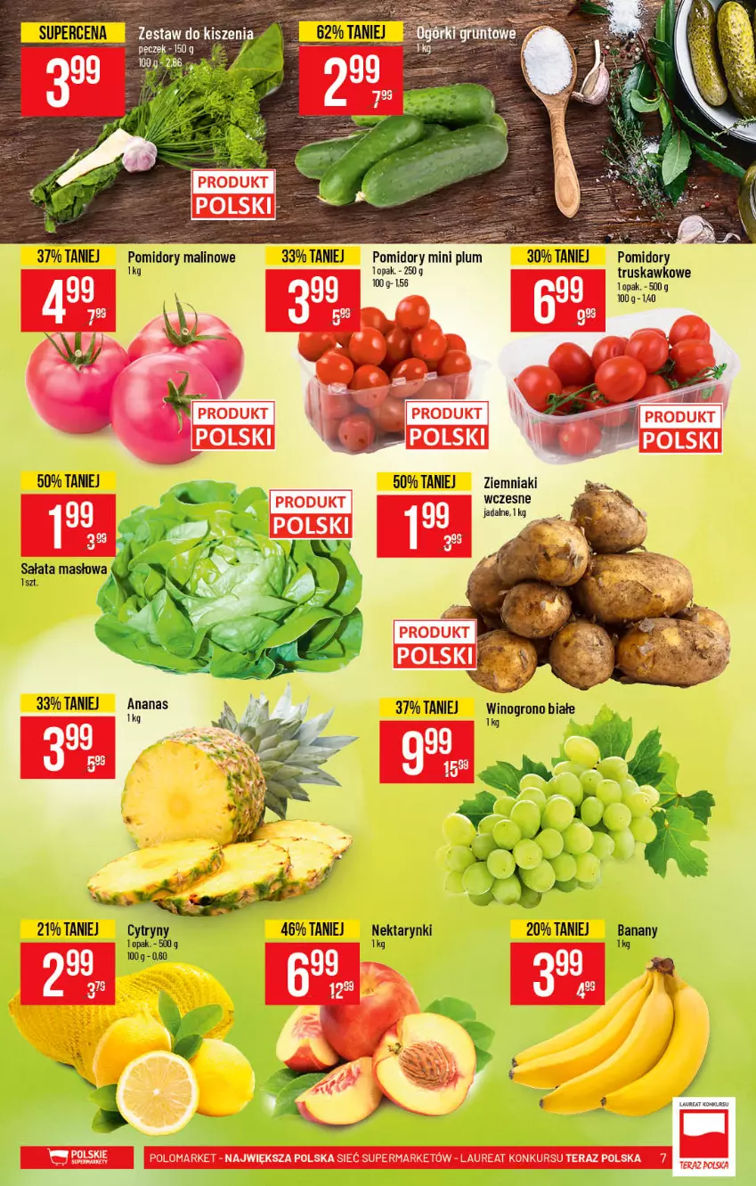 Gazetka promocyjna PoloMarket - Gazetka pomocyjna - ważna 23.06 do 29.06.2021 - strona 7 - produkty: Ananas, Banany, Cytryny, Masło, Nektar, Pomidory, Sałat, Sałata masłowa, Wino, Ziemniaki