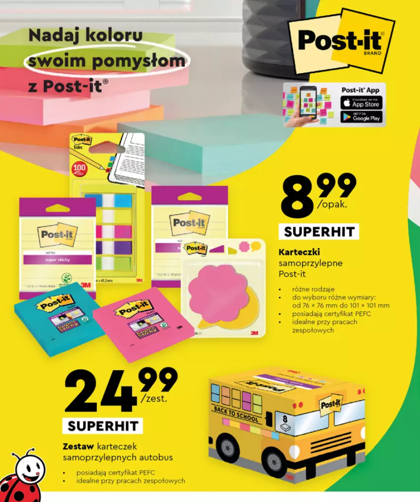 Gazetka promocyjna Biedronka - oferta od 1.08 - ważna 01.08 do 01.09.2022 - strona 74 - produkty: Autobus, Karteczki samoprzylepne, Mop