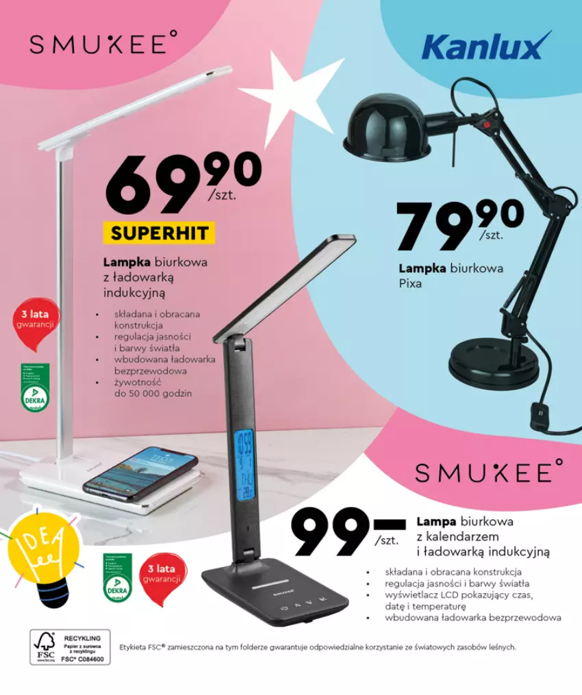 Gazetka promocyjna Biedronka - oferta od 1.08 - ważna 01.08 do 01.09.2022 - strona 78 - produkty: Acana, Biurko, Kalendarz, Lampa, Lampa biurkowa, Warka