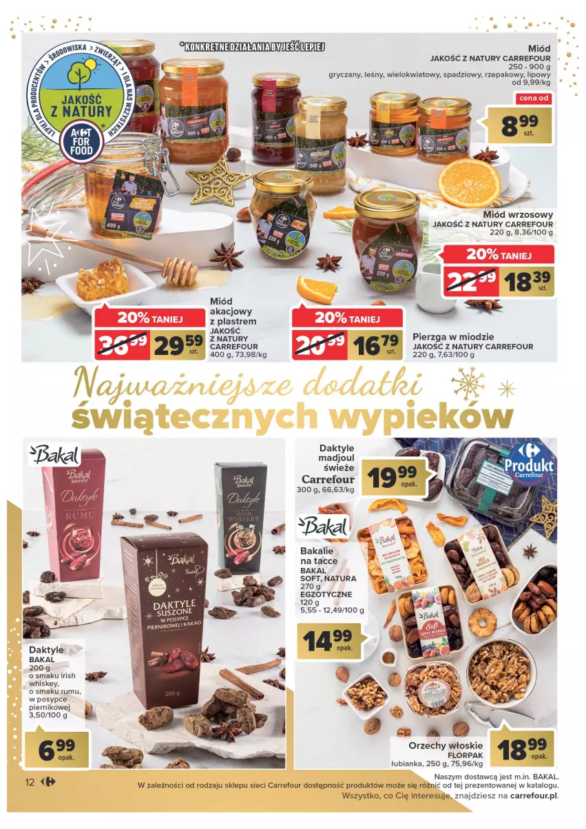 Gazetka promocyjna Carrefour - Gazetka Światowe smaki na talerzu - ważna 06.12 do 24.12.2022 - strona 12 - produkty: Bianka, Daktyle, Gry, Miód, Orzechy włoskie, Piernik, Rum, Whiskey