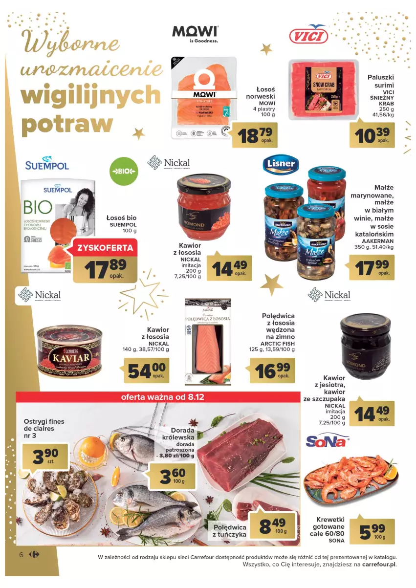 Gazetka promocyjna Carrefour - Gazetka Światowe smaki na talerzu - ważna 06.12 do 24.12.2022 - strona 6 - produkty: Gra, Kawior, Krewetki, Małże, Ostrygi, Polędwica, Sos, Suempol, Surimi, Zupa