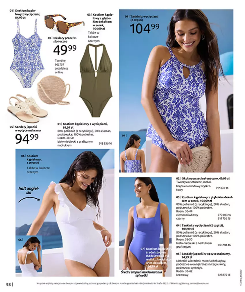 Gazetka promocyjna Bonprix - RELAKS NAD MORZEM - ważna 15.06 do 13.07.2026 - strona 100 - produkty: Kostium, Por, Sandał