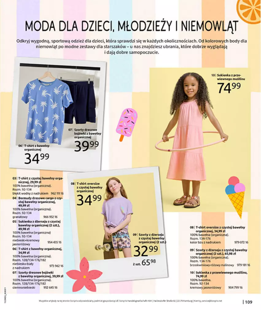 Gazetka promocyjna Bonprix - RELAKS NAD MORZEM - ważna 15.06 do 13.07.2026 - strona 111 - produkty: Bermudy, Body, Bosch, Dada, Dres, Dzieci, Fa, Gra, Granat, Koc, Moda, Mop, Por, Rama, Sport, Sukienka, Szorty, T-shirt, Ubrania, Wełna