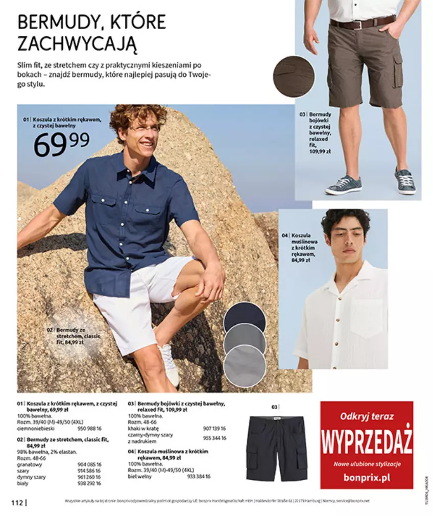 Gazetka promocyjna Bonprix - RELAKS NAD MORZEM - ważna 15.06 do 13.07.2026 - strona 114 - produkty: Bermudy, Fa, Gry, HP, Kawa, Top