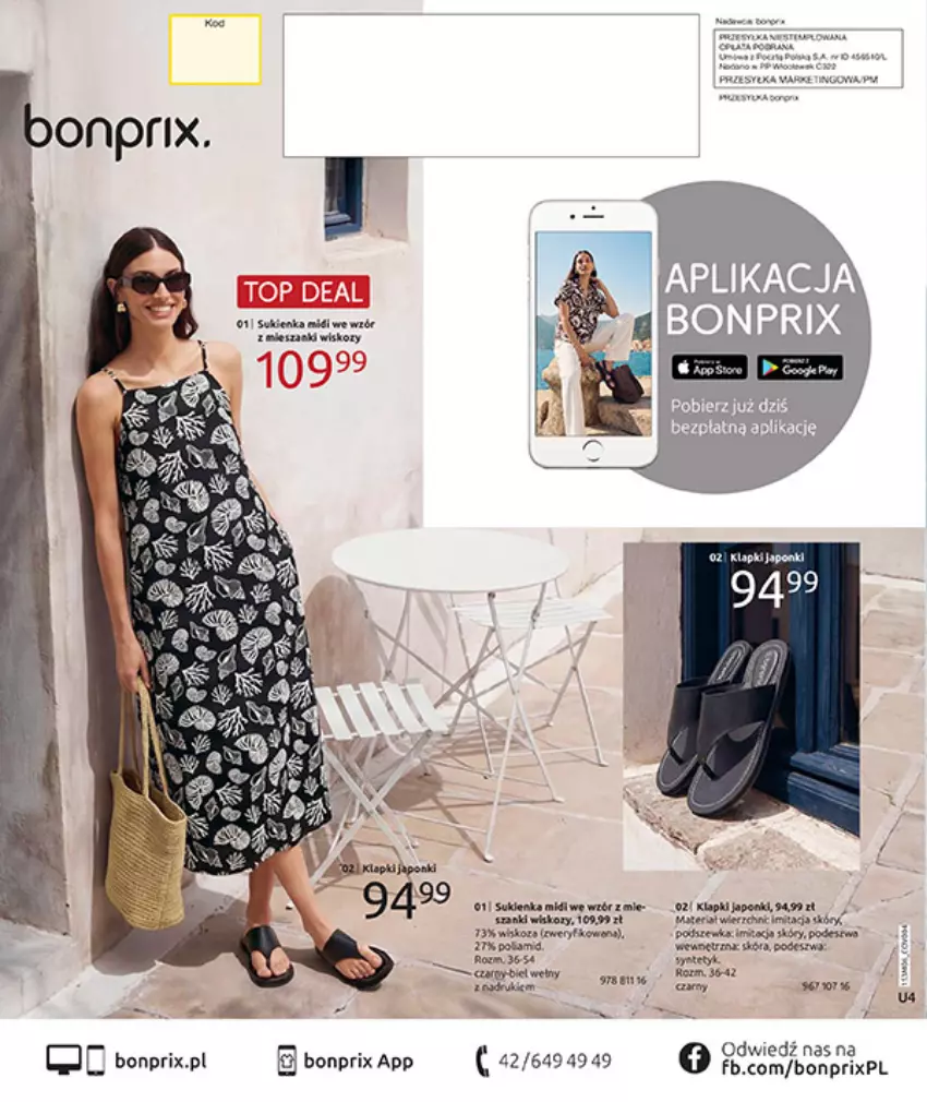 Gazetka promocyjna Bonprix - RELAKS NAD MORZEM - ważna 15.06 do 13.07.2026 - strona 124 - produkty: Klapki, Mars, Sukienka