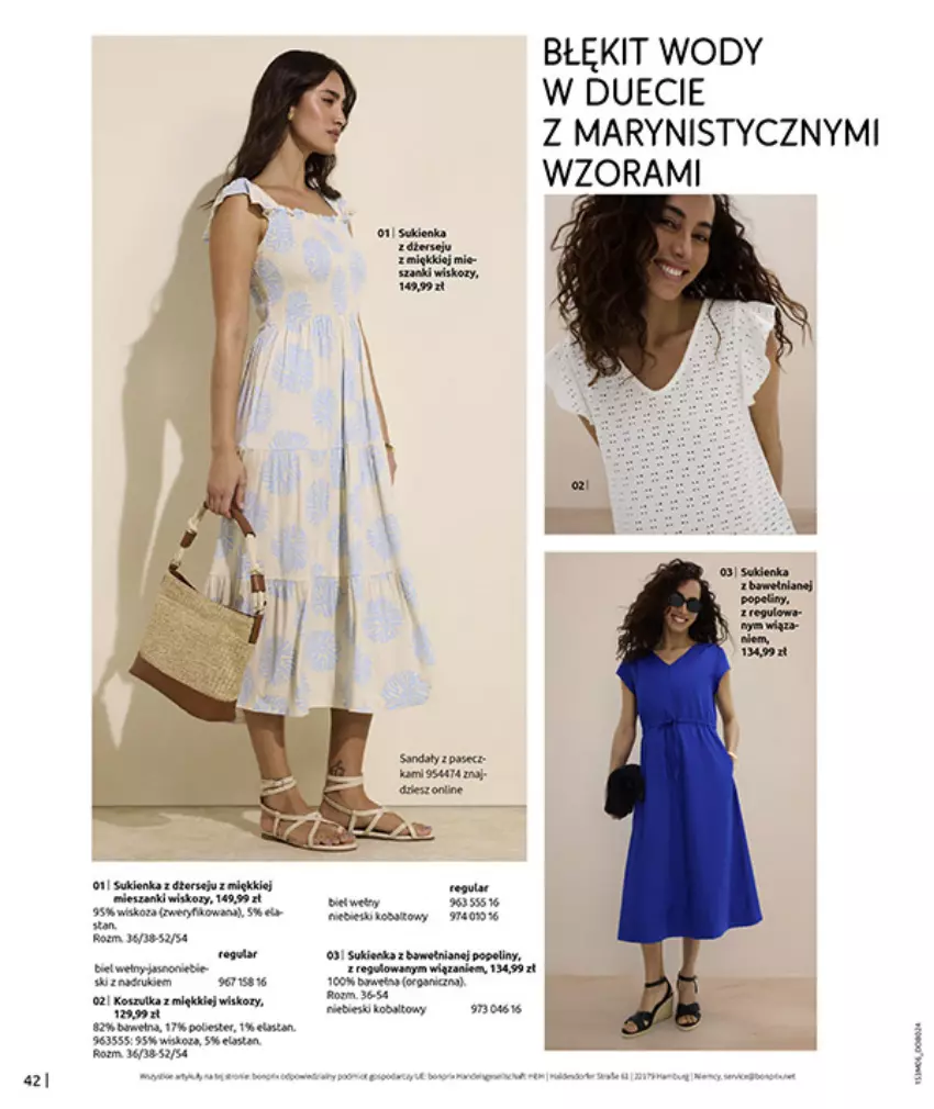 Gazetka promocyjna Bonprix - RELAKS NAD MORZEM - ważna 15.06 do 13.07.2026 - strona 44 - produkty: Fa, Kawa, Kosz, Koszulka, Sukienka